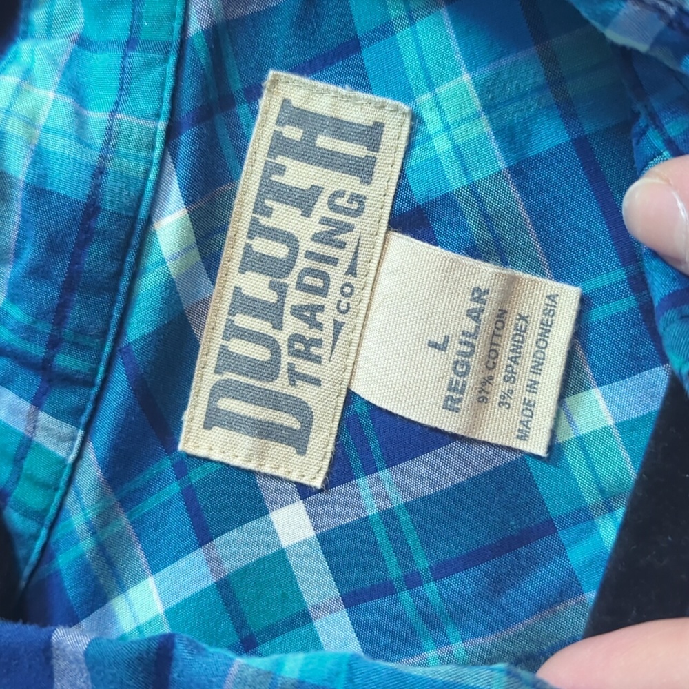 NWOT Set of 2 Duluth Plaid Button Down Shirts Size Large - Picture 5 of 17